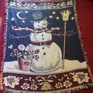 Excellent Condition, VINTAGE Christmas Themed Throw "Frosty The Snowman"